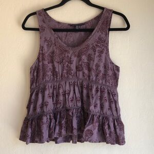 American Eagle size xs sleeveless top floral batik boho babydoll y2k